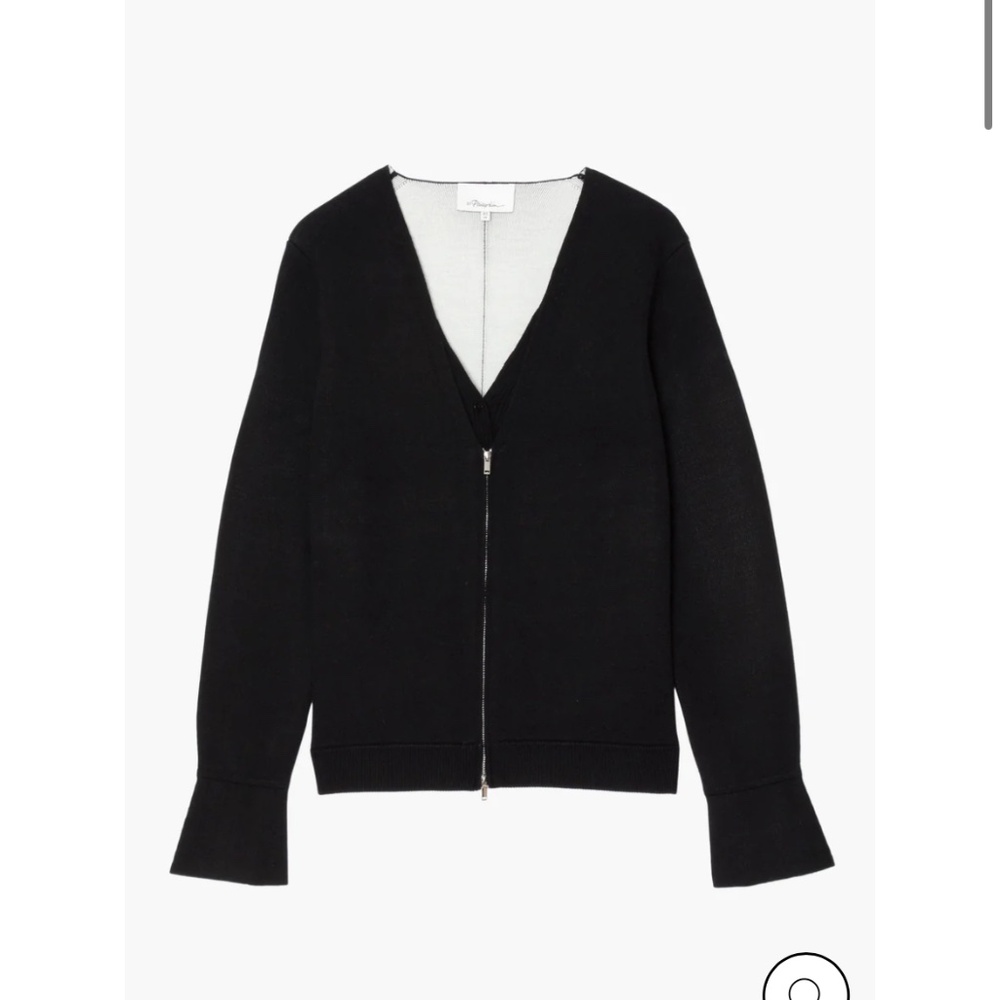 NWOT 3.1 Phillip Lin double face black zip cardigan